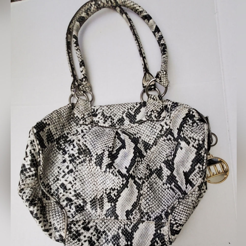 Elle Designer Purse**Faux Reptile Snake Skin**Double Handles